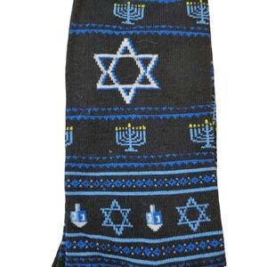 Davco Men's Star Of David Dreidel Menorah Hanukkah‎ Socks New